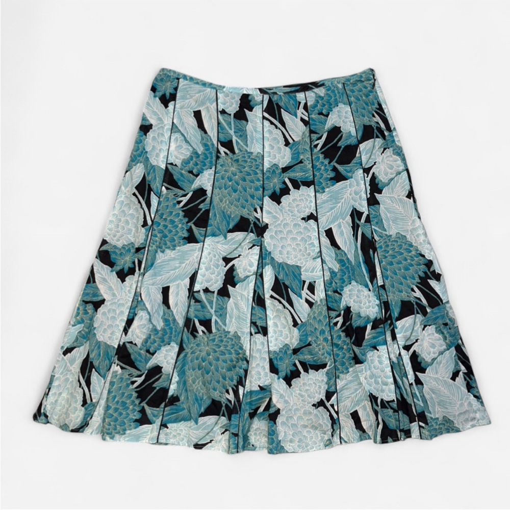 Ann Taylor Floral A-Line Pleated Skirt Size 6